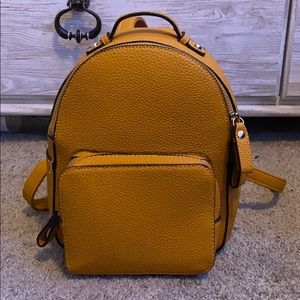 yellow leather mini backpack